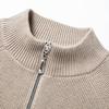 Men's Winter Thickened Pure Wool Sweater with Stand Collar & Raglan Sleeves - Half-Zip Pullover Knitwear