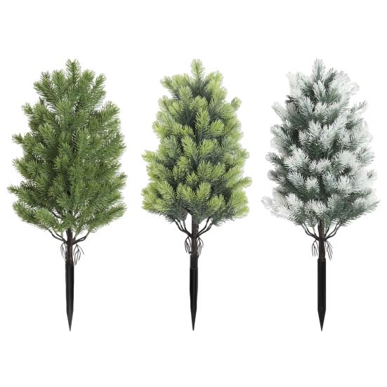 Artificial Cedar Topiary Tree with Stake Lifelike Faux Cedar Pines Christmas Tree UV Resistant Simulated Shrubs for Front Porch Outdoor Decor