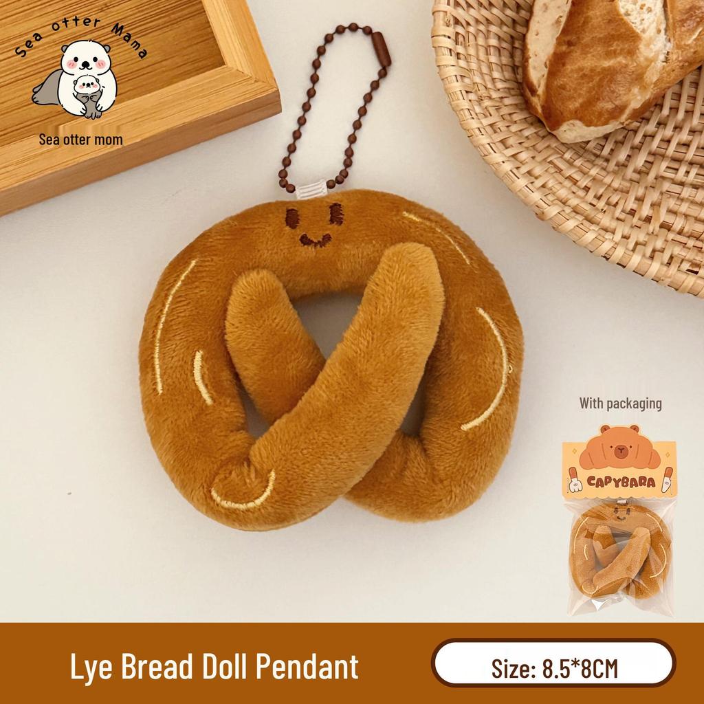 Creative Plush Bread Doll Keychain: Versatile Girlish Ornament for Backpack
