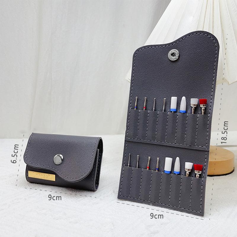 16 Positionen Faltbare Nagelfräser Bits Tasche Tragbarer Halter DIY Nagelkunst Werkzeug Aufbewahrung Weiche Geldbörsen Taschen Maniküre Zubehör