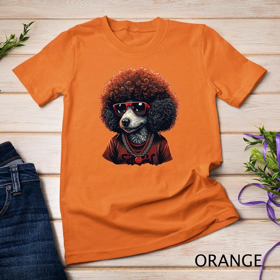 Funny Poodle Dog Miniature Poodle Toy Poodle Retro Sunset T-Shirt Unisex T-shirt 8 S