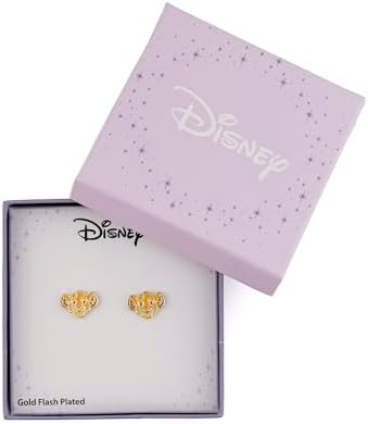 Disney Lion King Simba Earrings Gold Plated for Girls Jewelry Gift