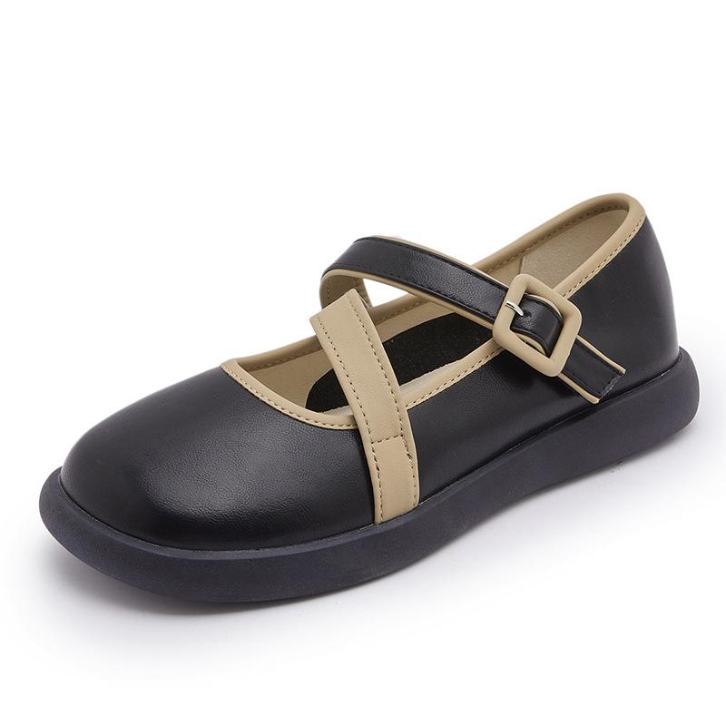 

Туфли Мэри Джейн из маленькой кожи женские 2025 лето новые лоферы на платформе маленький ароматный стиль слово с универсальным круглым носком одинарные туфли женские 40