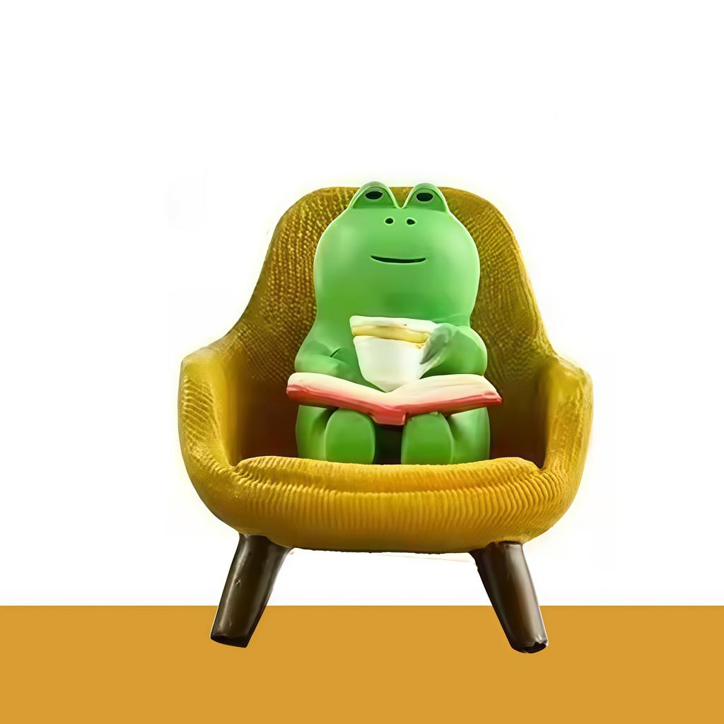 Home Decorations Cute Frog Rocking Chair Miniature Frog Figurines Animal Cat Ornaments for Japanese ZAKKA Frog Figurines