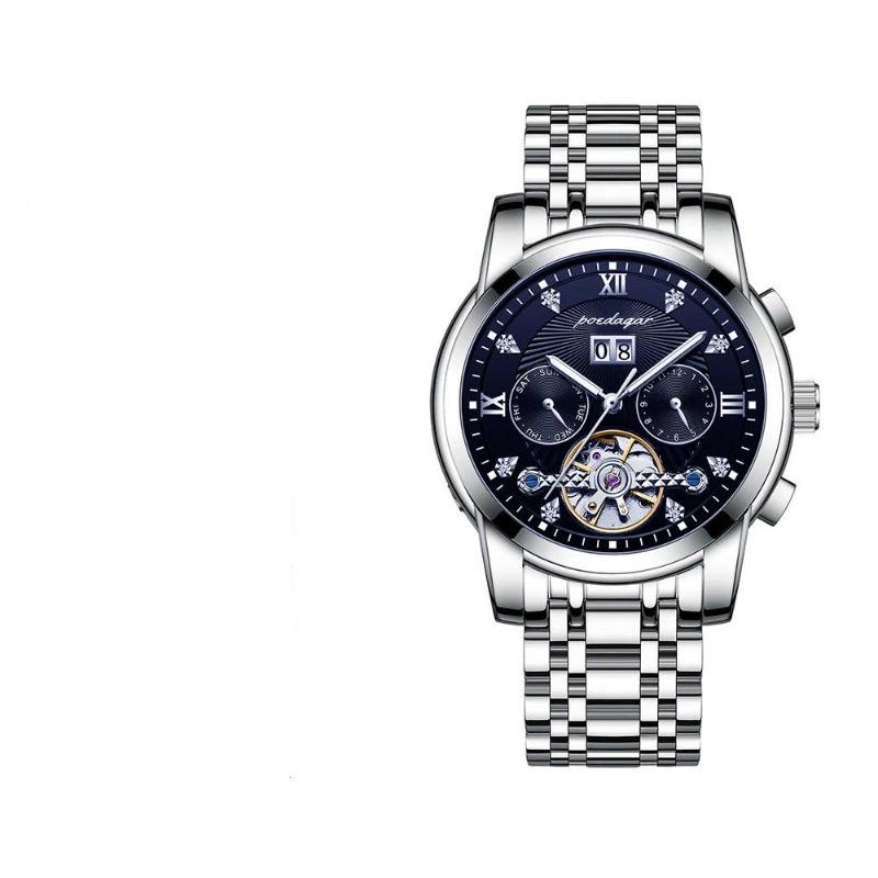 Top Brand New Men's Watch Automatic Mechanical Watch Tourbillon Waterproof Luminous Calendar Watch