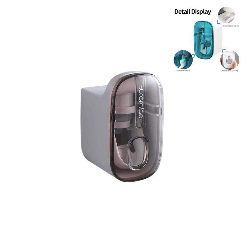 Automatic Toothpaste Dispenser Toothbrush Holder Wall Mounted Toothpaste Squeezer Rolling Tube Squeezer Bathroom Accessories Set