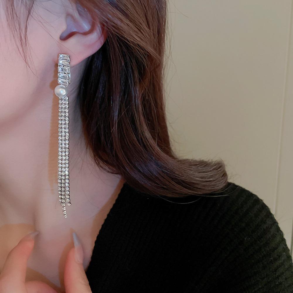 

Элегантные женские серьги с цирконом и сладкими стразами, серьги в корейском стиле, модные ювелирные изделия, висячие серьги