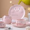 Cute Pink Pig Ceramic Tableware Mug Bowl Irregular Plate Household Disc Kitchen Supplies Main Course Decorative Tableware Plates