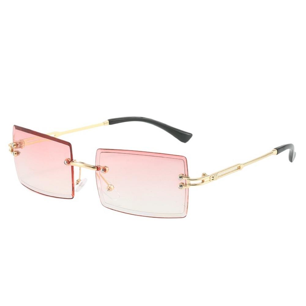 Gradient Lens Rimless Sunglasses for Men and Women Beach Eyewear UV400 Protection