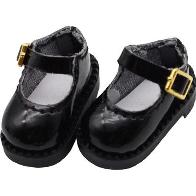 YUYAKESHI ob11 Sapatos de Couro Tamanho OB11 para Corpo de Boneca Obitsu 11cm, Sapatos OB11, Sapatos GSC, Botas Curtas, Tira de Couro para Figura OB11 (Preto)