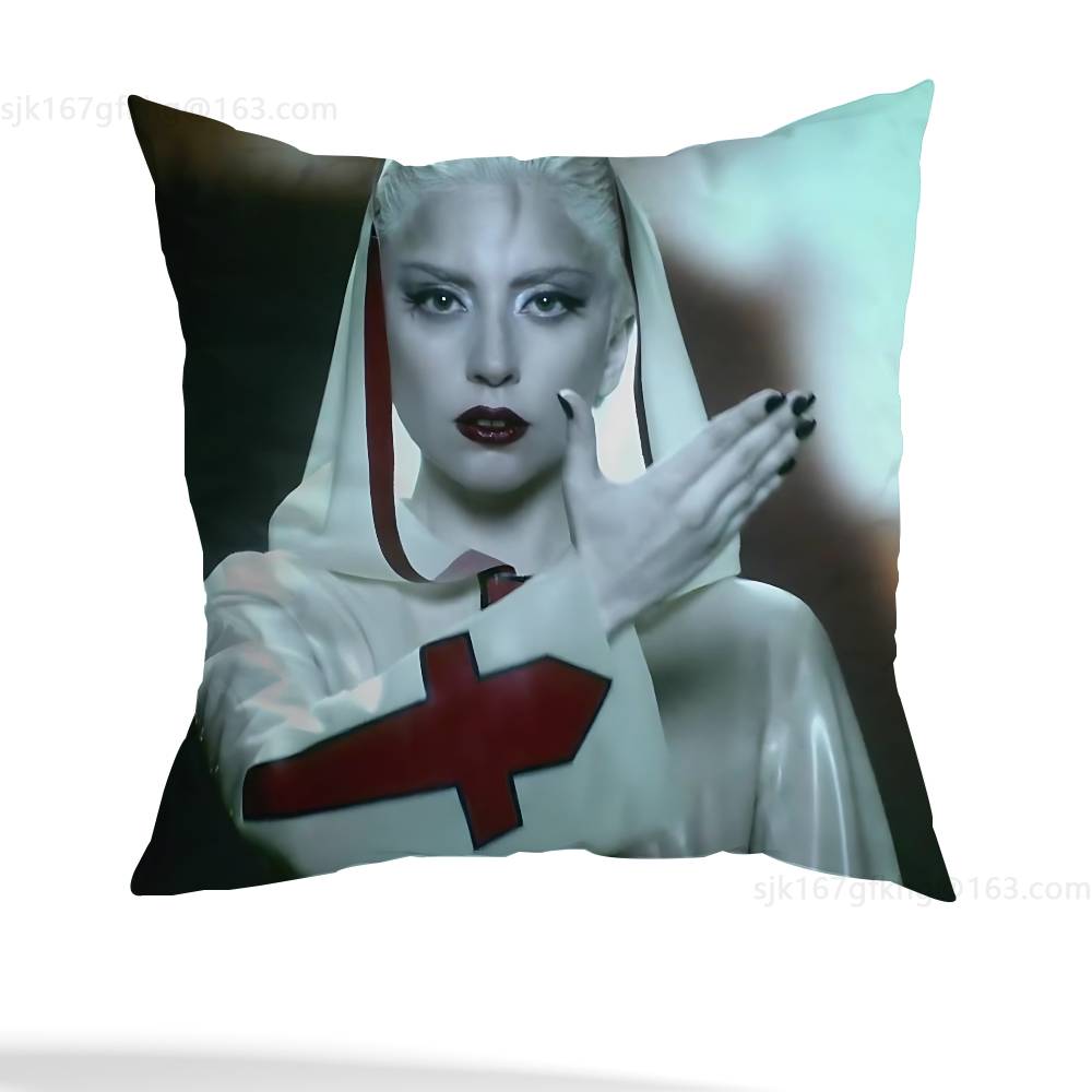 Singer L-Lady Gaga Pillow Case Anti-dustmite Pillowcase Invisible zipper silky short plush Sofa cushion cover