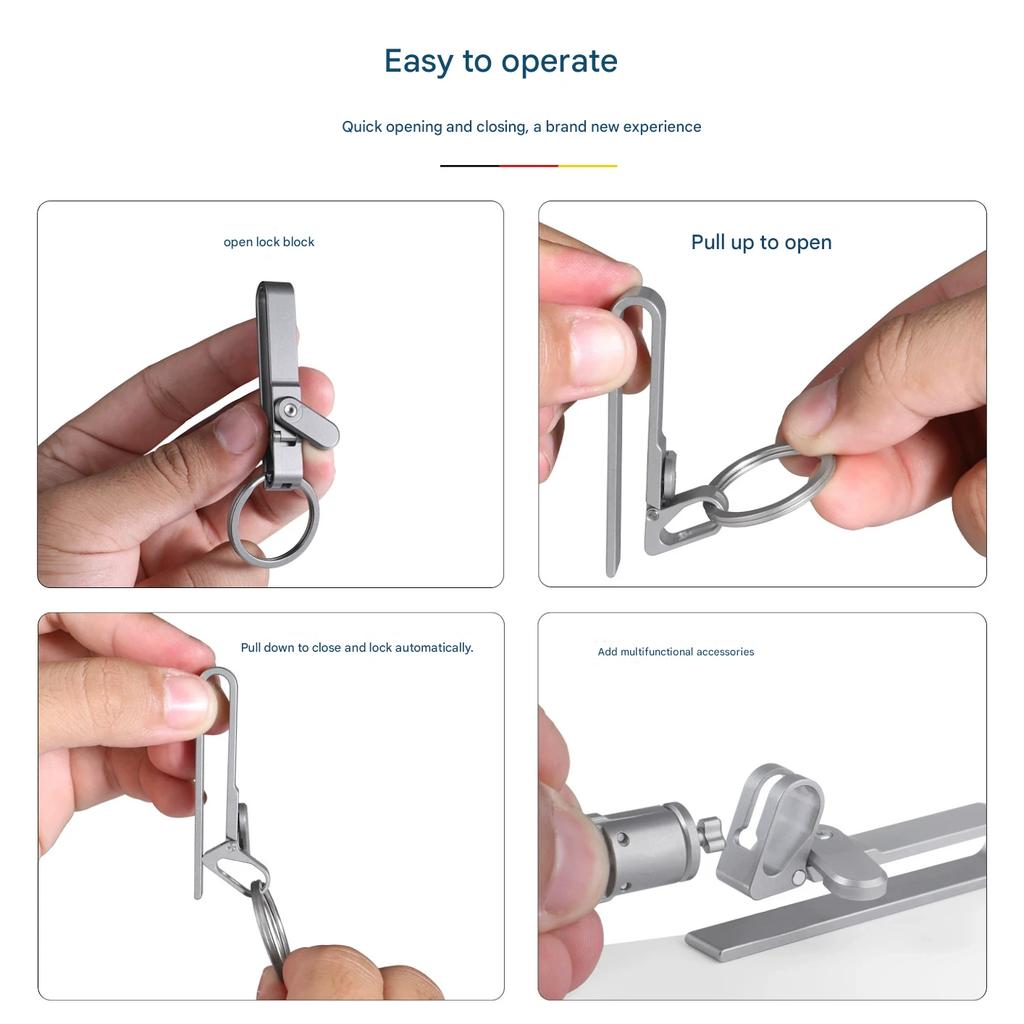 Titanium Alloy Keychain Multifunctional Unboxing Device Quick Release Bottle Opener With Lock To Prevent Accidental Opening