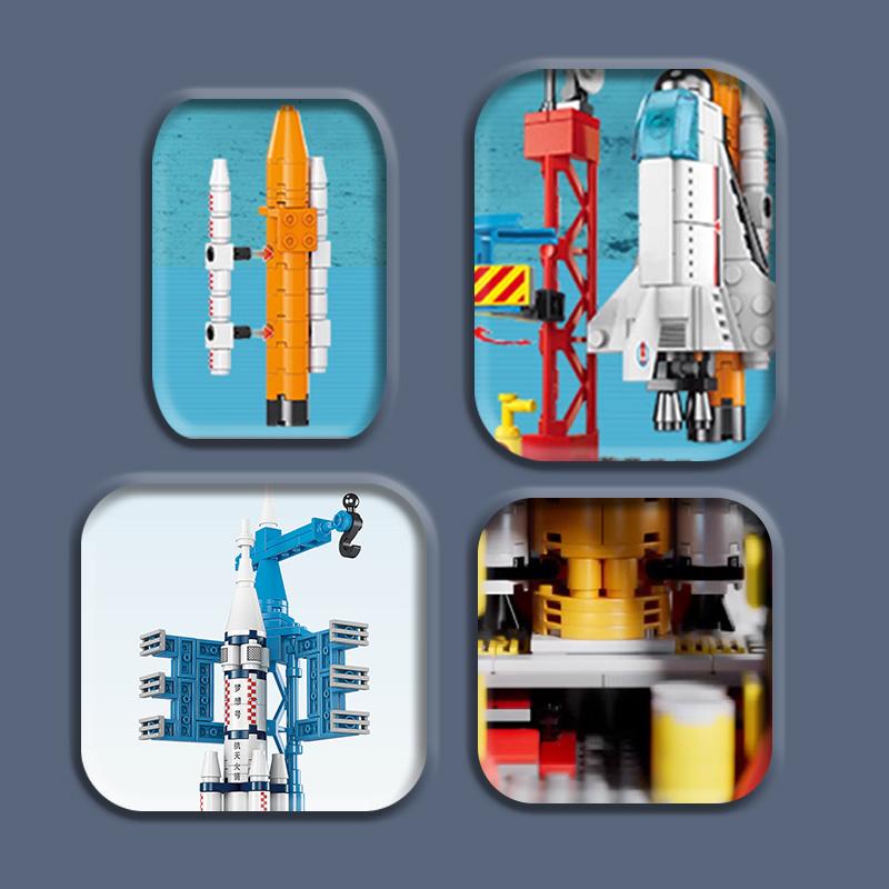 Children's Toy Building Blocks Large Space Rocket Children's Puzzle Assembly Gift Box Small Particle Assembly Gift for Boys