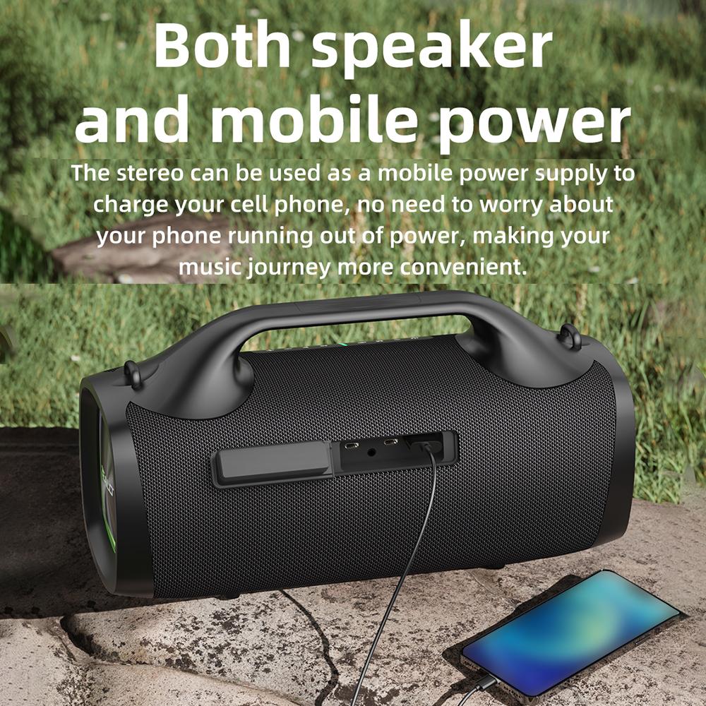 S79 Portable Wireless 100W Speaker with 5.2 Technology, IPX7 Waterproof, RGB Lights Effects, Series Stereo Scene HiFi Sound, Multiple Pl
