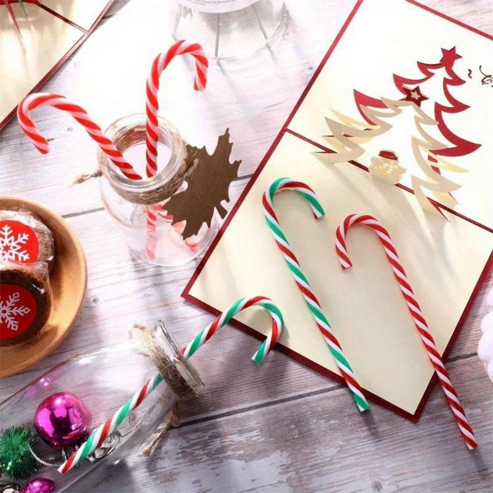 12-Pack Acrylic Candy Cane Ornaments For Christmas Tree - Festive Hanging Decorations For Holiday & New Year Celebrations
