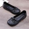 Leather Spring and Autumn New Casual Shoes Single Shoes Flat Grandma Shoes Medium Women's Leather Shoes Flat Heel Women's Shoes Comfortable