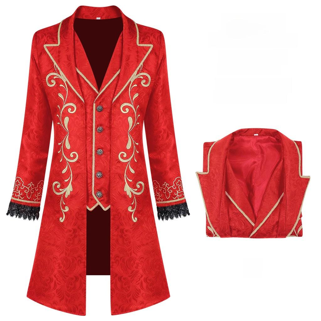 Medieval Prince Costume Set For Halloween Cosplay With Polyester Fabric For Stage Performance