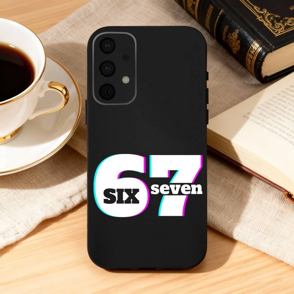 67 S-Six S-Seven Phone Case For Samsung Galaxy A73,A72,A71,A70,A53,A52,A51,Soft Silicone Black Cover