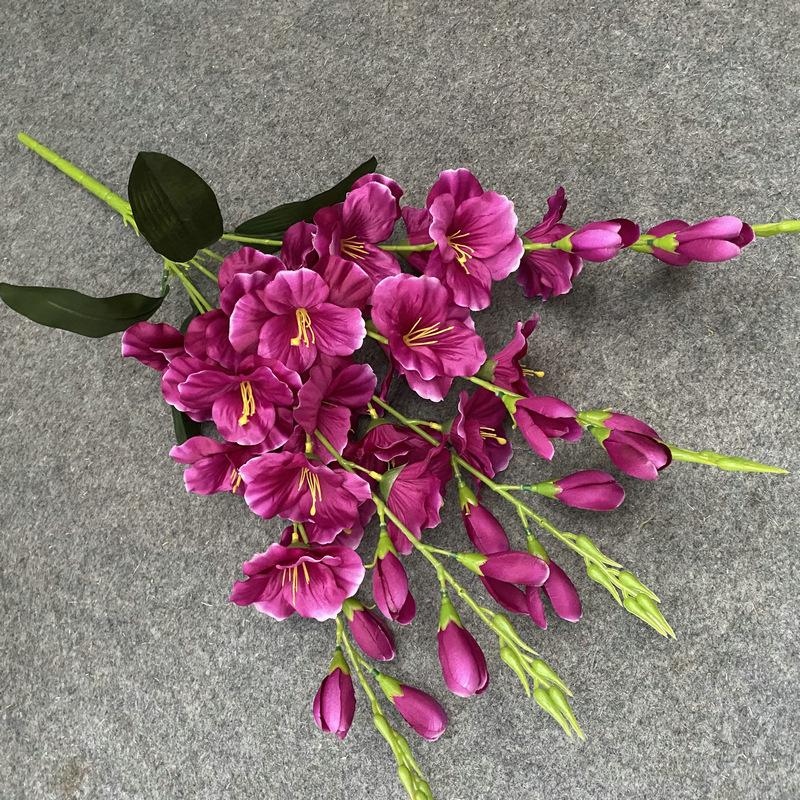 Enkel Simulering av Svärdorkidébukett, Vas för Vardagsrum, Blomsterarrangemang Dekoration