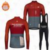 Winter Fleece Cycling Set Long Sleeve Bib Pants Thermal Outdoor Bike Wear Road Mountain Biking