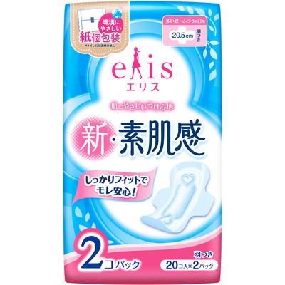 Daio Paper Elise Shin-Sohada-Kan (for Normal To Heavy Daytime Use) 20 Sheets X 2P with Wings (Quasi-drug) New Skin Feeling Napkin General Purpose New