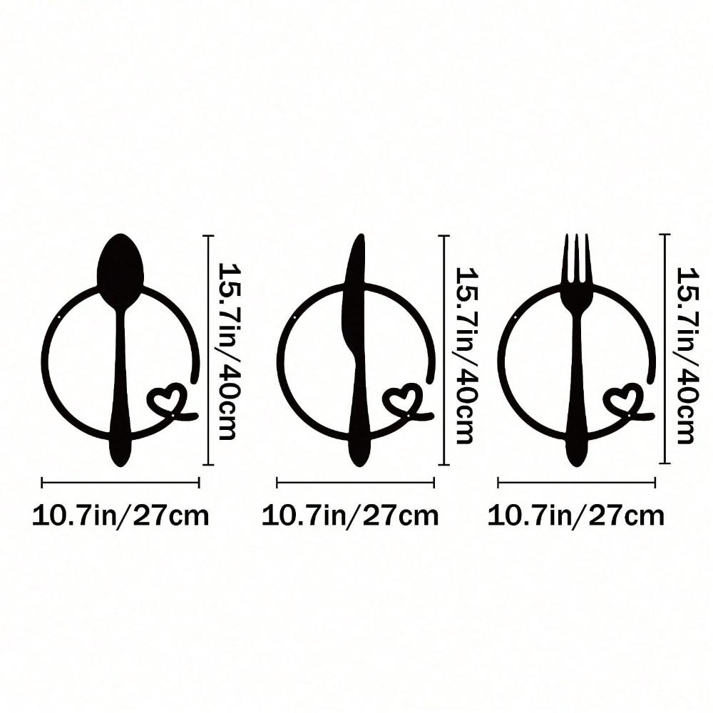 Metal Wall Art Cutlery Set Fork Spoon Knife Home Decor Kitchen Dining Room Gift