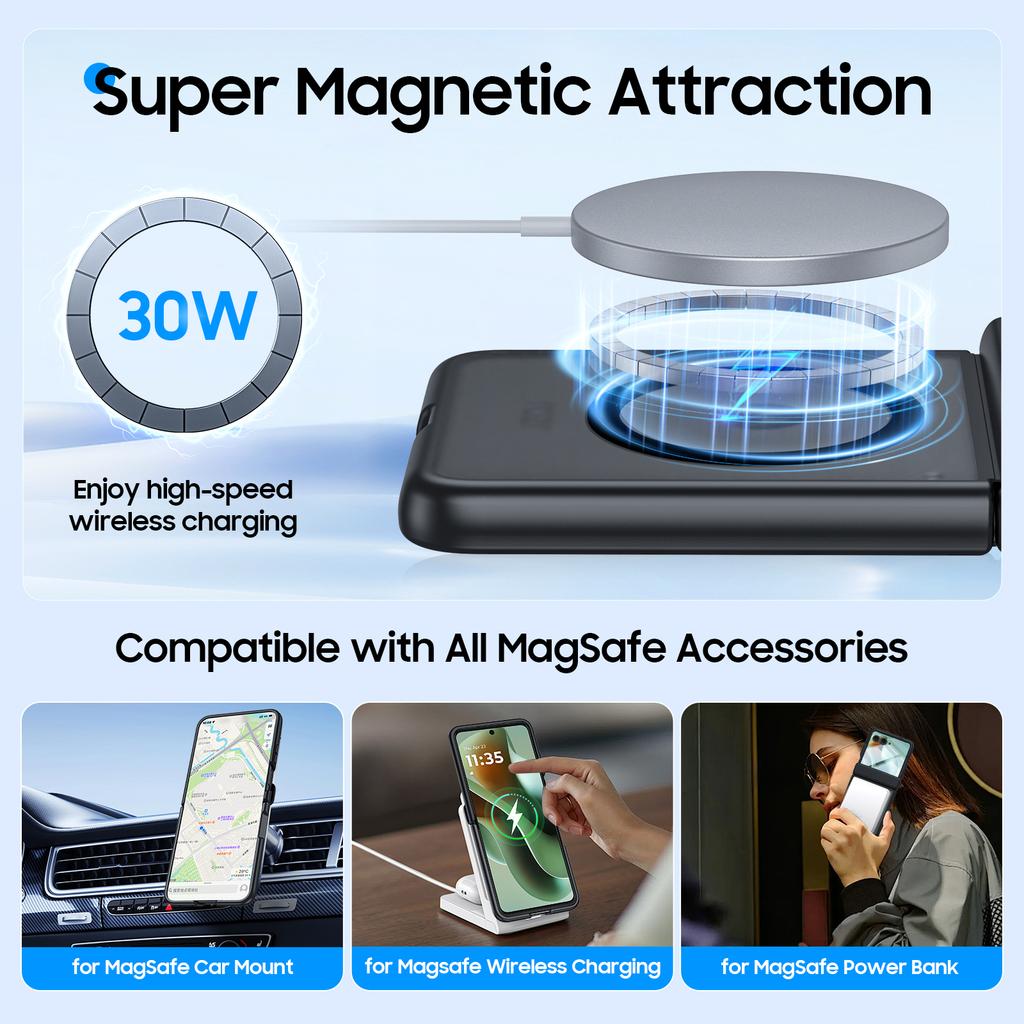 For Motorola Razr Ultra 2025 / Razr Ultra 2026 Magnetic Power,Slim Design,Screen Protector,Hinge Protection,Matte Shockproof Phone Case-Black