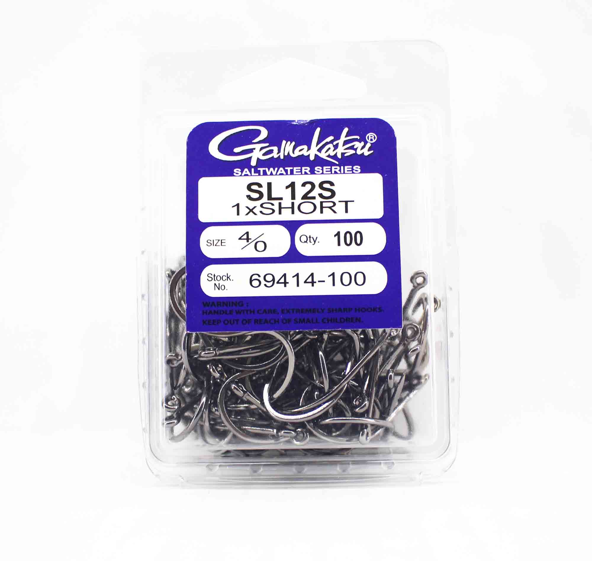 

Gamakatsu 69414 SL12S Short Hook Black Size 4/0 , 100 Per pack (3052)