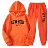 Men's New York Print Casual American Style Autumn Hoodie Set