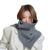 Korean Style Women's Knitted Woolen Neck Gaiter & Scarf with Buttons