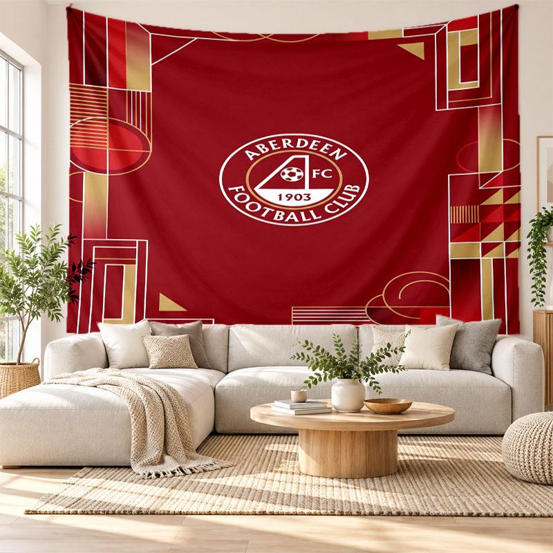Arazzo da Parete Aberdeen FC, Appeso a Parete in Tessuto Morbido, Sfondo Decorativo per Camera da Letto Arte Murale per la Casa
