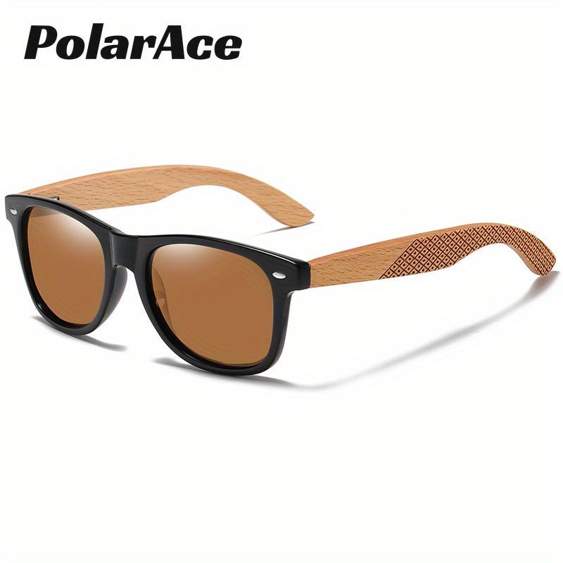 

PolarAce Унисекс Поляризационные солнцезащитные очки из бамбука и дерева для путешествий на открытом воздухе в ретро-стиле из бамбука, UV400 коричневый