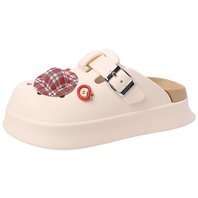 Girls Heart Bag Head Half Slippers Women's New Summer Soft Cute Miffy Rabbit Outside Hole Sandals