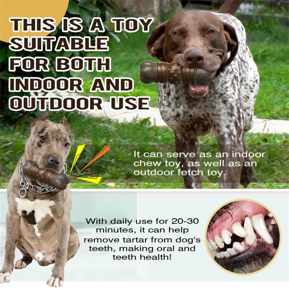 Dog Teeth Grinding Stick Toothbrush Bone Shaped Sound Making Chew Toys Pet Interactive Training Supplies