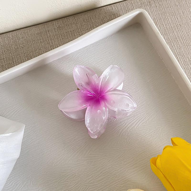 6cm Acryl Farbverlauf Frangipani Haarspange Damen Koreanisch Süß Haifischclip Haaraccessoires