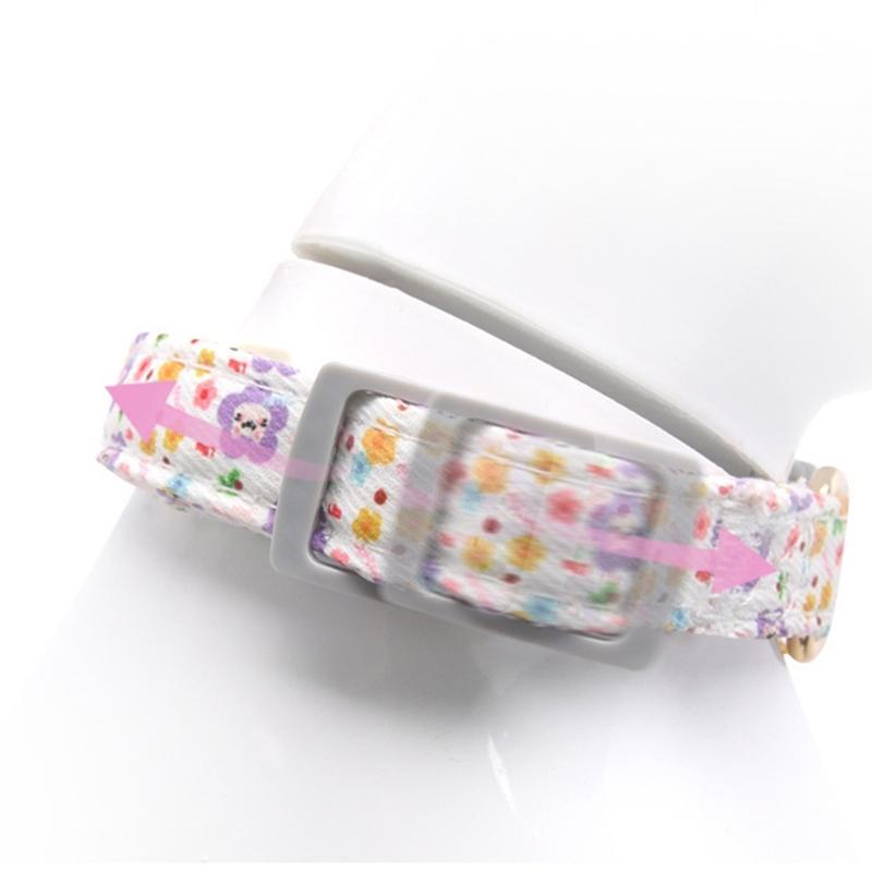 Adjustable Dog Collar Flower Pattern Quick Release Buckles Neck Collar For Small Breeds and Cats Daily Walking And Hiking
