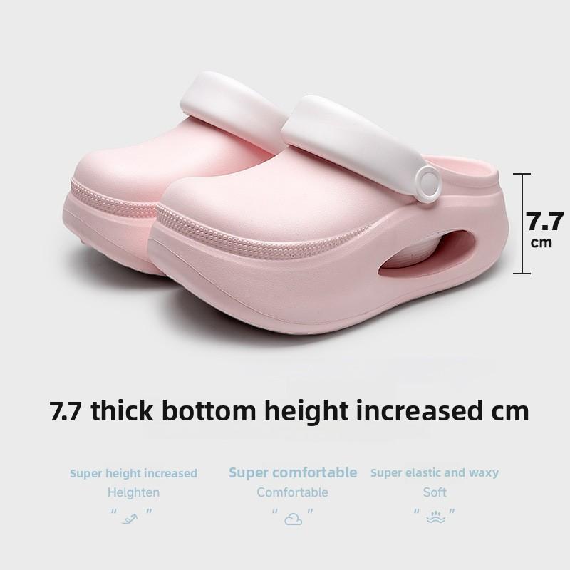 7,7 cm tjocka sulor höjdökande hålskor för kvinnor, halkfria tjocka EVA-tofflor för utomhusbruk, andningsbara på sommaren