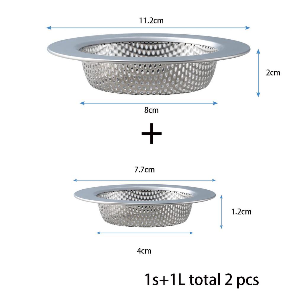 2 Pcs Sink Strainer for Most Kitchen Sink Drain Basket, Upgraded Double-Layer Safe Design Kitchen And Bathroom Sink Strainer