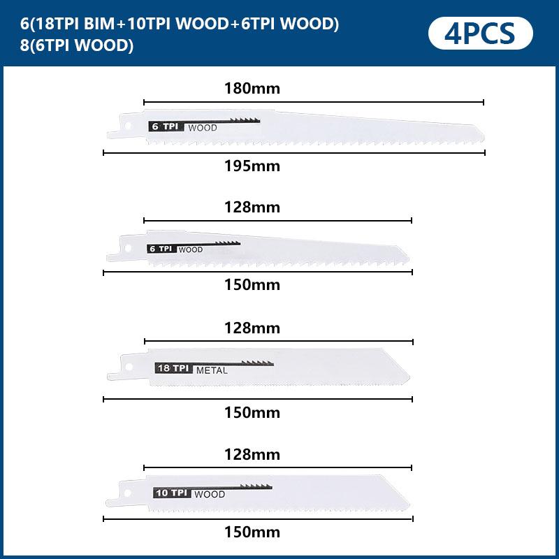 

Полотно для лобзика HCS, лезвие для лобзика, сабельные лезвия для резки дерева, пластика, сабельная пила, 4 шт., 18TPI/10TPI/6TPI Pack of 1