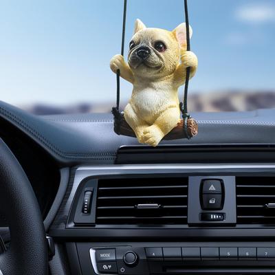 Araba Asılı Dekorasyon İç Fransız Bulldog Köpek Kolye Sevimli Sallanan Köpek Yavrusu