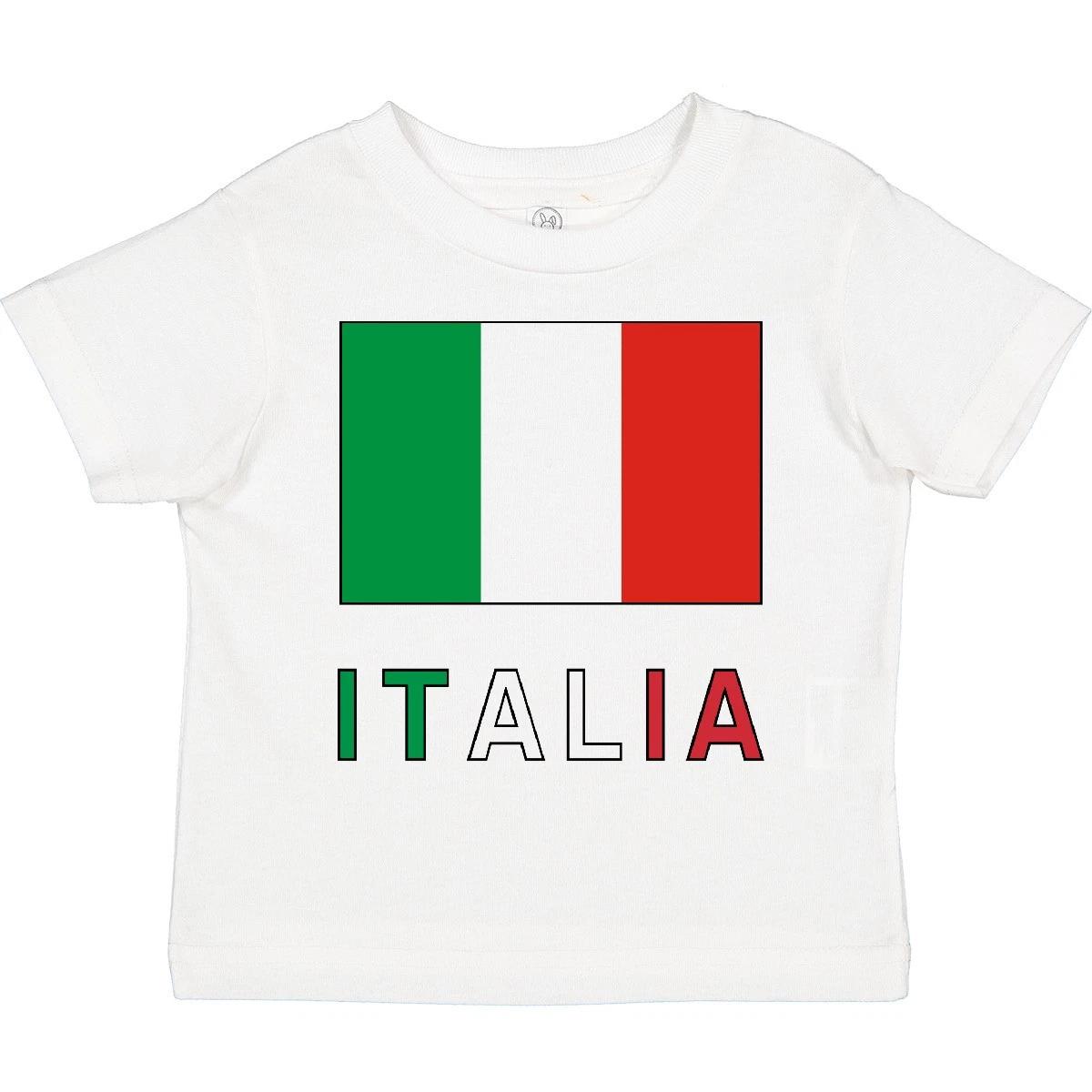 Inktastic Italy Flag & Italia - Black Border Toddler T-Shirt Italian Child Kid 100