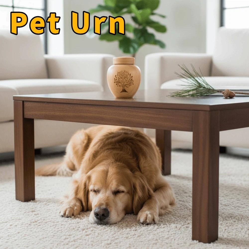 Bamboo Mini Pet Urn Tree Patterns Pet Commemorative Box Dog Keepsake Urns Memorial Gift