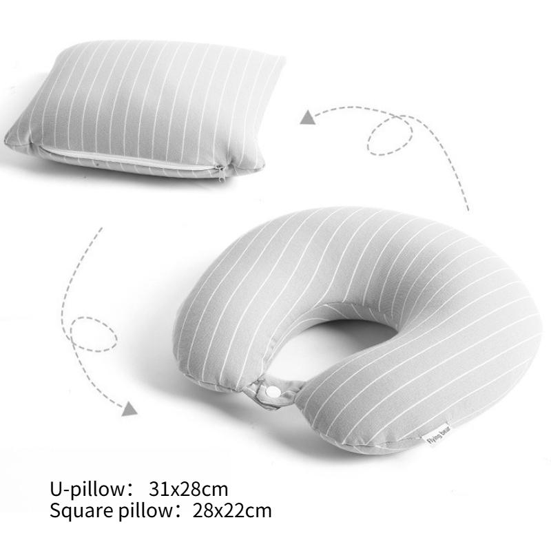 Cuscino da Collo a Strisce Classico con Deformazione Multifunzionale 2-in-1 con Supporto Completo Avvolgente a 360° Allevia la Pressione del Collo Cuscino da Viaggio Portatile