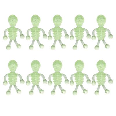 10Pcs Halloween Stretchy Luminous Small Skeleton Toy TPR Stress Relief Toy Halloween Party Favors