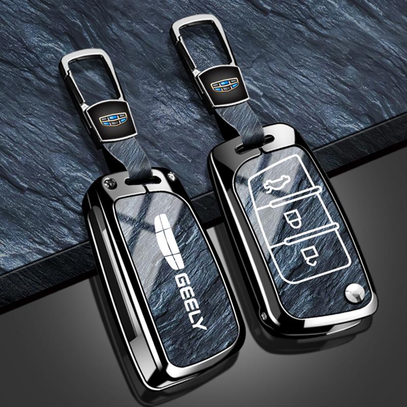 Zinc Alloy Auto Key Fob Cover Case Fit For Geely Emgrand Ec7 Ec8 Gc6 Ec715 Ec718 Emgrand7 Eu7 Ec7-Rv Ec718-Rv Auto Accessories