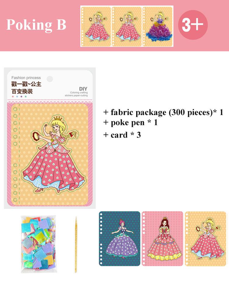 DIY Painting Sticker Craft Toys Kid Art Girls Poking Princess Handmade Educational Magical Children Gifts
