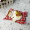 Mom&Me Sleeping Cat Plush Stuffed Toy Press Simulation Sound Animal Doll Kids Gift