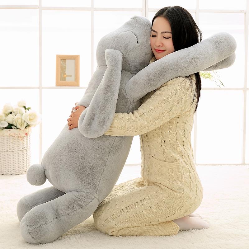 Adorabile Animale Gigante 90cm 120cm Morbido Cartone Animato Coniglio dalle Grandi Orecchie Peluche Coniglio Cuscino Riempito Regalo per Bambina