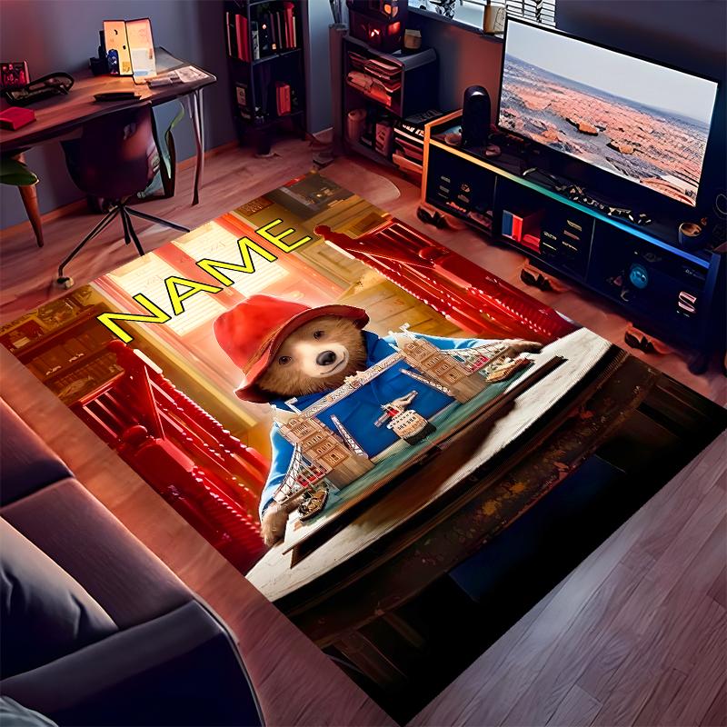 Custom personalization Paddington Bear Print Area Rug - Soft, Washable Non-Slip Indoor Mat,Living Room,Home&Office Decorative Rug
