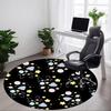 1pc Space Black Cats Office Round Area Rug, Indoor Mat Suitable For Office, Under Office Chairs Bedroom Living Room Home Decor, Room Deco